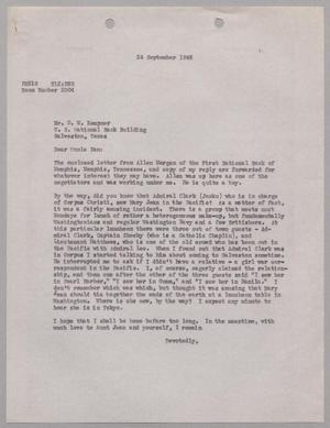 [Letter from Harris L. Kempner to Mr. D. W. Kempner, September 24, 1945]
