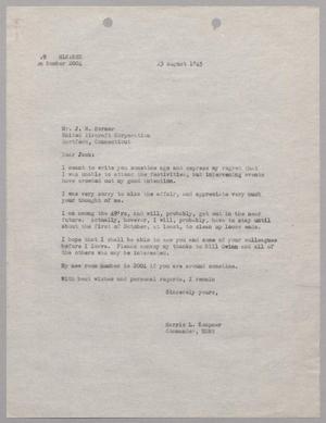 Primary view of object titled '[Letter from Harris L. Kempner to Mr. J. M. Horner, August 23, 1945]'.