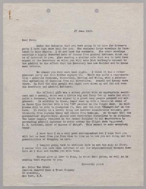 [Letter from Harris L. Kempner to Mr. Peter Van Brunt, June 27, 1945]