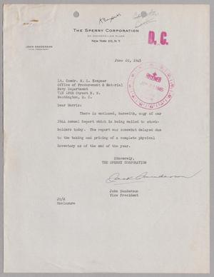 [Letter from The Sperry Corporation to Lt. Comdr. H. L. Kempner, June 20, 1945]