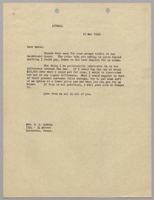 [Letter from Harris L. Kempner to Mrs. D. S. Godwin, May 22, 1945]