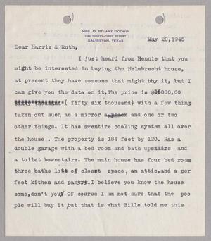 [Letter from Mrs. D. Stuart Godwin to Harris & Ruth, May 20, 1945]