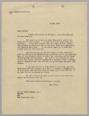 [Letter from Harris L. Kempner to Lt. W. Gordon McCabe, Jr., May 17, 1945]