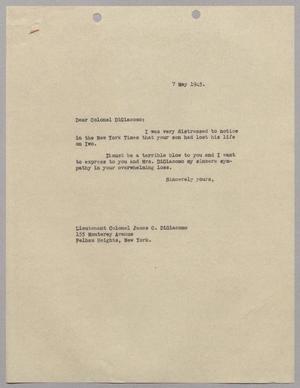 [Letter from Harris L. Kempner to Lieutenant Colonel James C. DiGiacomo, May 7, 1945]