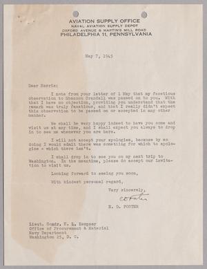 [Letter from Aviation Supply Office to Lieut. Comdr. H. L. Kempner, May 7, 1945]