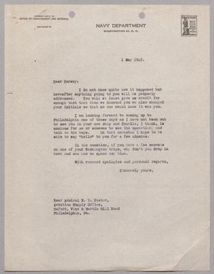 [Letter from Harris L. Kempner to Rear Admiral E. D. Foster, May 1, 1945]
