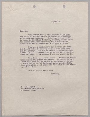 [Letter from Harris L. Kempner to Dad, April 4, 1945]