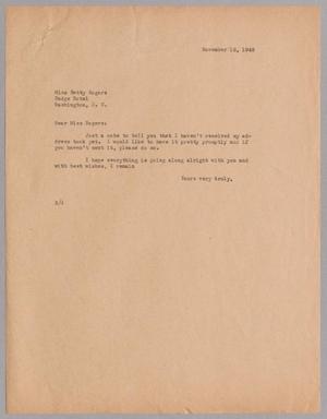 [Letter from Harris L. Kempner to Miss Betty Rogers, November 16, 1945]