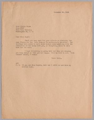 [Letter from Harris L. Kempner to Miss Gladys Hagen, November 20, 1946]