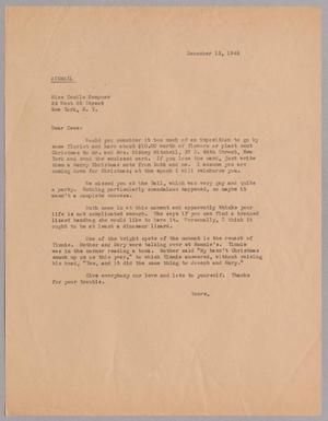 [Letter from Harris Leon Kempner to Cecile Kempner, December 13, 1945]
