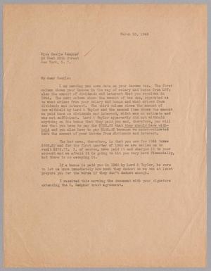 [Letter from A. H. Blackshear, Jr. to Miss Cecile Kempner, March 10, 1945]
