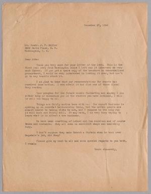 [Letter from Harris L. Kempner to Lt. Comdr. J. P. Miller, December 27, 1945]
