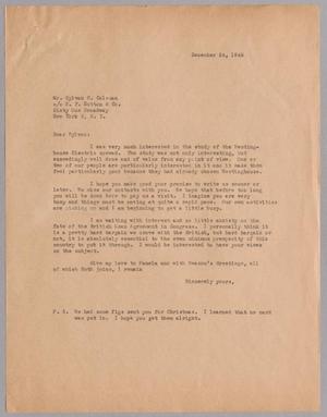 [Letter from Harris L. Kempner to Mr. Sylvan C. Coleman, December 24, 1945]