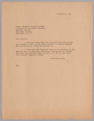 [Letter from Harris L. Kempner to Lieut. Commander Earnest Leathem, November 6, 1945]