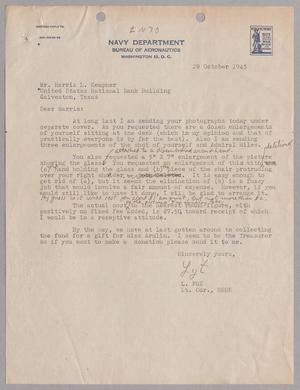 [Letter from L. Fox to Mr. Harris L. Kempner, October 29, 1945]