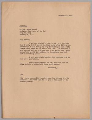 [Letter from Harris L. Kempner to Mr. H. Struve Hensel, October 31, 1945]