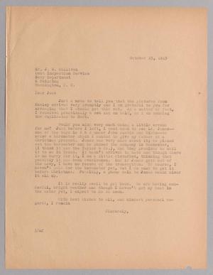 [Letter from Harris L. Kempner to J. M. Sullivan, October 25, 1945]
