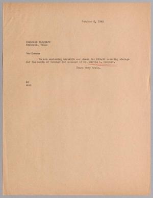 [Letter from A. H. Blackshear, Jr. to Seabrook Shipyard, October 6, 1945]