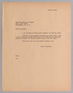 [Letter from A. H. Blackshear, Jr. to Commander Harris L. Kempner, July 11, 1945]