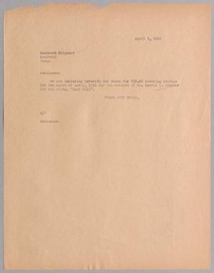 [Letter from A. H. Blackshear, Jr. to Seabrook Shipyard, April 6, 1945]