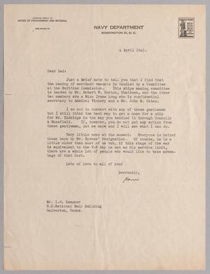 [Letter from Harris to Mr. I. H. Kempner, April 4, 1945]