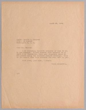 [Letter from A. H. Blackshear, Jr. to Comdr. Harris L. Kempner, March 29, 1945]