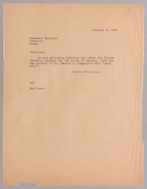 [Letter from A. H. Blackshear, Jr. to Seabrook Shipyard, January 5, 1945]