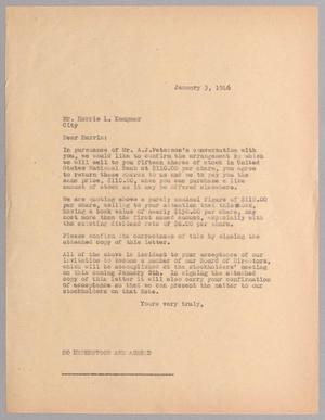 [Copy of a letter from H. Kempner to Mr. Harris L. Kempner, January 3, 1946]