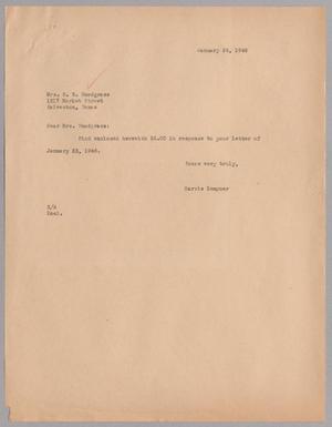 [Letter from Harris Leon Kempner to Mrs. S. R. Snodgrass, January 24, 1946]