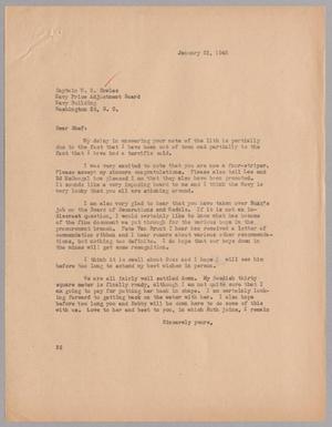[Letter from Harris L. Kempner to Captain W. S. Cowles, January 23, 1946]