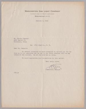 [Letter from Washington Gas Light Company to Mr. Harris Kempner, January 5, 1946]