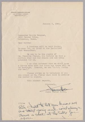 [Letter from James Parker Nolan to Commander Harris Kempner, January 2, 1946]