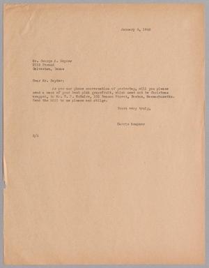 [Letter from Harris L. Kempner to Mr. George A. Reyder, January 5, 1946]