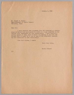 [Letter from Harris L. Kempner to Sanuel B. Graham, January 4, 1946]