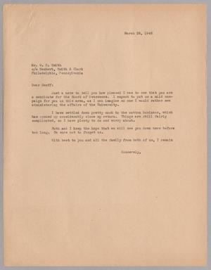 Primary view of object titled '[Letter from Harris L. Kempner to Mr. G. S. Smith, March 26, 1946]'.