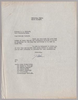 [Letter from J. Marvin Moreland to Colonel A. L. Bullard, March 18, 1946]