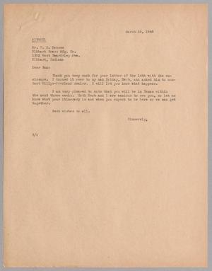 Primary view of object titled '[Letter from Harris L. Kempner to Mr. E. E. Hansen, March 18, 1946]'.