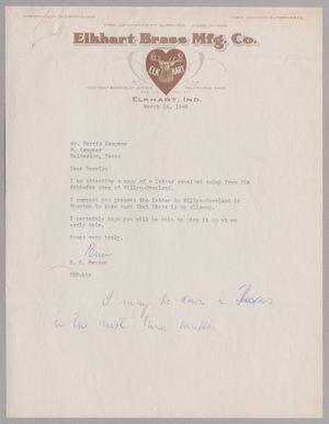 Primary view of object titled '[Letter from E. E. Hansen to Mr. Harris Kempner, March 14, 1946]'.
