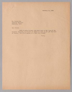 Primary view of object titled '[Letter from Harris L. Kempner to Ernest Fay, February 14, 1946]'.