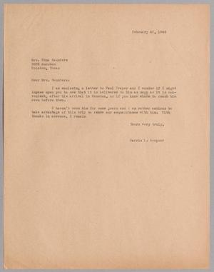 [Letter from Harris L. Kempner to Mrs. Edna Saunders, February 27, 1946]