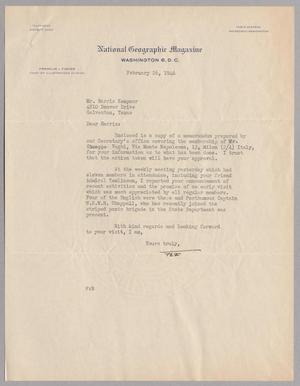 [Letter from Franklin L. Fisher to Mr. Harris Kempner, February 26, 1946]