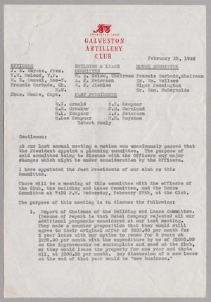 [Letter from J. E. Meyers, February 25, 1946]