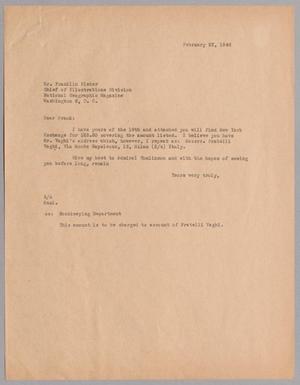 [Letter from Harris L. Kempner to Mr. Franklin Fisher, February 22, 1946]
