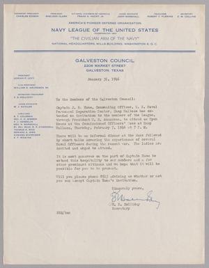[Letter from E. S. Holliday to members of the Galveston Council, January 31, 1946]