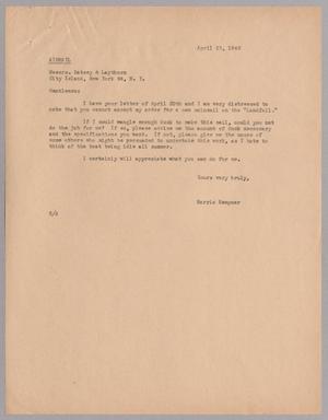 [Letter from Harris L. Kempner to Messrs. Ratsey & Lapthorn, April 23, 1946]