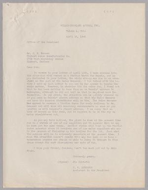 [Letter from Jim Schiefer to Mr. E. E. Hansen, April 16, 1946]