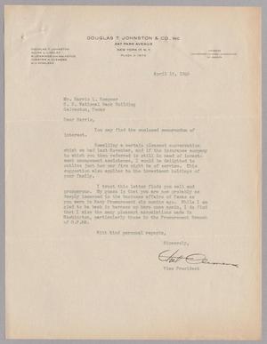 [Letter from Douglas T. Johnston & Co., Inc. to Mr. Harris L. Kempner, April 15, 1946]