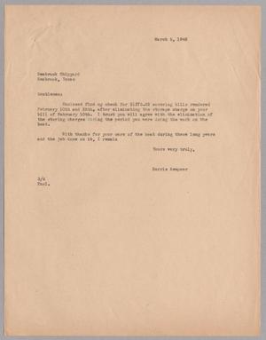 [Letter from Harris L. Kempner to Seabrook Shipyard, March 5, 1946]