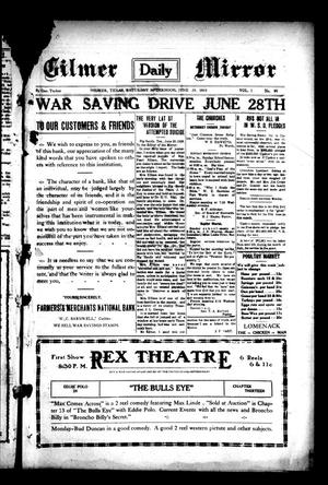 Gilmer Daily Mirror (Gilmer, Tex.), Vol. 3, No. 99, Ed. 1 Saturday, June 29, 1918