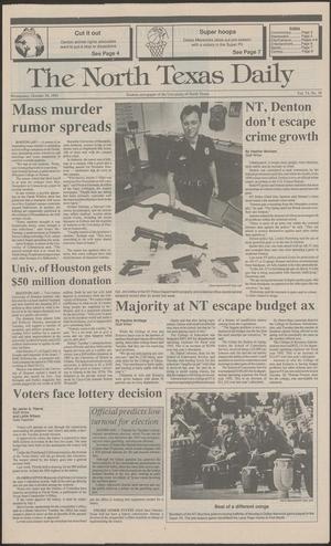 The North Texas Daily (Denton, Tex.), Vol. 74, No. 38, Ed. 1 Wednesday, October 30, 1991